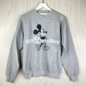 Hanes Women's Gray Walt Disney World Crew Neck Pullover Fleece Sweatshirt Size S